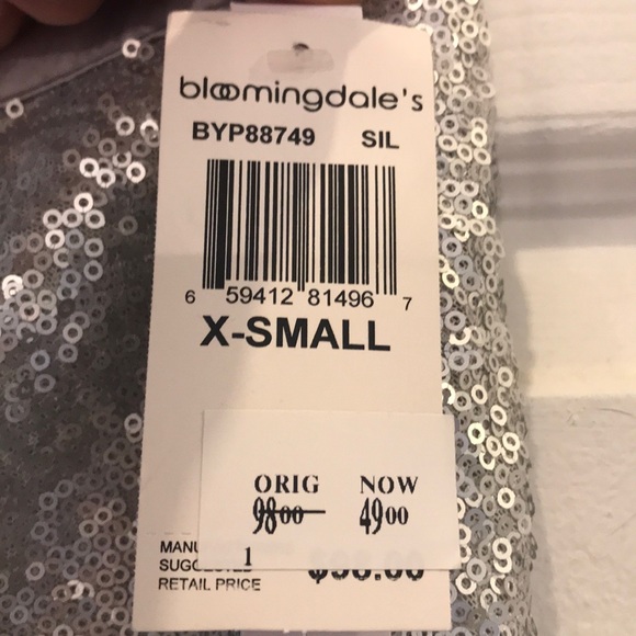 Auqa silver sequin skirt size xs - Picture 6 of 7